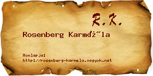 Rosenberg Karméla névjegykártya